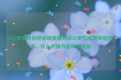 2022年陕西省林业调查规划设计单位资格申报指南，什么时候开始申报资质