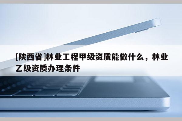 [陕西省]林业工程甲级资质能做什么，林业乙级资质办理条件