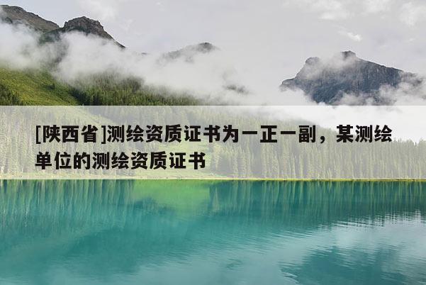 [陕西省]测绘资质证书为一正一副，某测绘单位的测绘资质证书