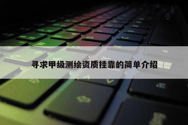 寻求甲级测绘资质挂靠的简单介绍