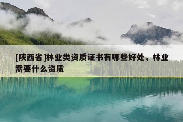 [陕西省]林业类资质证书有哪些好处，林业需要什么资质